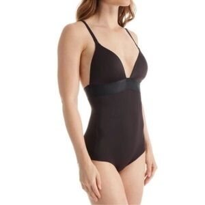 Maidenform 36C Dm1008 shapewear Endlessly Smooth Body Briefer bodysuit black bra